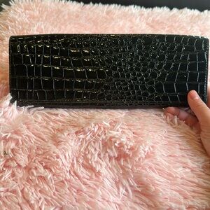 Black Croc Clutch
